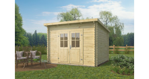 Caseta de jardín IBIZA 3x3 Moderna 28mm portada madera