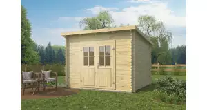 Caseta de jardín IBIZA 3x3 Moderna 28mm portada madera