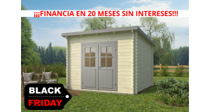 Caseta de jardín IBIZA 3x3 Moderna 28mm portada lasur