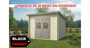 Caseta de jardín IBIZA 3x3 Moderna 28mm portada lasur