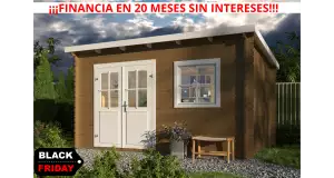 Caseta de Jardín CONIL de diseño moderno 4x3 en 34 mm portada lasur oferta