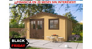  Caseta de Madera FERROL  4x3 de grosor 34mm fachada lasur oferta