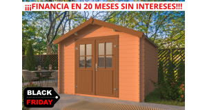Caseta de Jardin barata SEVILLA de 3x3 en 34mm Portada Lasur oferta