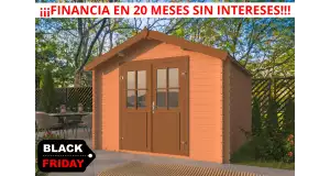 Caseta de Jardin barata SEVILLA de 3x3 en 34mm Portada Lasur oferta