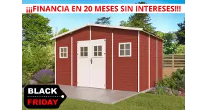 Caseta de madera barata UTRERA de  4X3 de Paneles Preensamblados fachada con lasur oferta