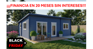 CASA DE MADERA LAS PALMAS 50M2 - 44MM - AZUL OFERTA