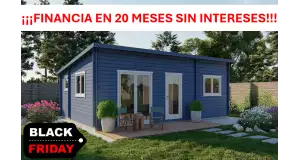 CASA DE MADERA LAS PALMAS 50M2 - 44MM - AZUL OFERTA