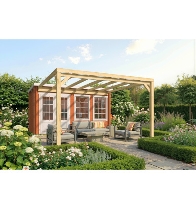 Pérgola Descubierta Anexa Blanes 400x400 cm