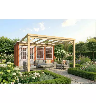 Pérgola Descubierta Anexa Blanes 400x400 cm