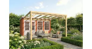 Pérgola Descubierta Anexa Blanes 400x400 cm