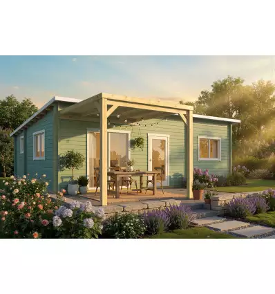 Porche de Madera Cubierto Anexado 290x290 JIJONA-B