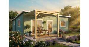 Porche de Madera Cubierto Anexado 290x290 JIJONA-B