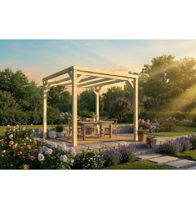 Pérgola Descubierta Autoportante 290x290 JIJONA-C CON TECHO