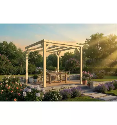 Pérgola Descubierta Autoportante 290x290 JIJONA-C CON TECHO