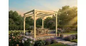 Pérgola Descubierta Autoportante 290x290 JIJONA-C CON TECHO