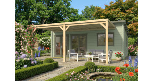 Porche de Madera Cubierto Anexado 290x570 ZAMORA-B