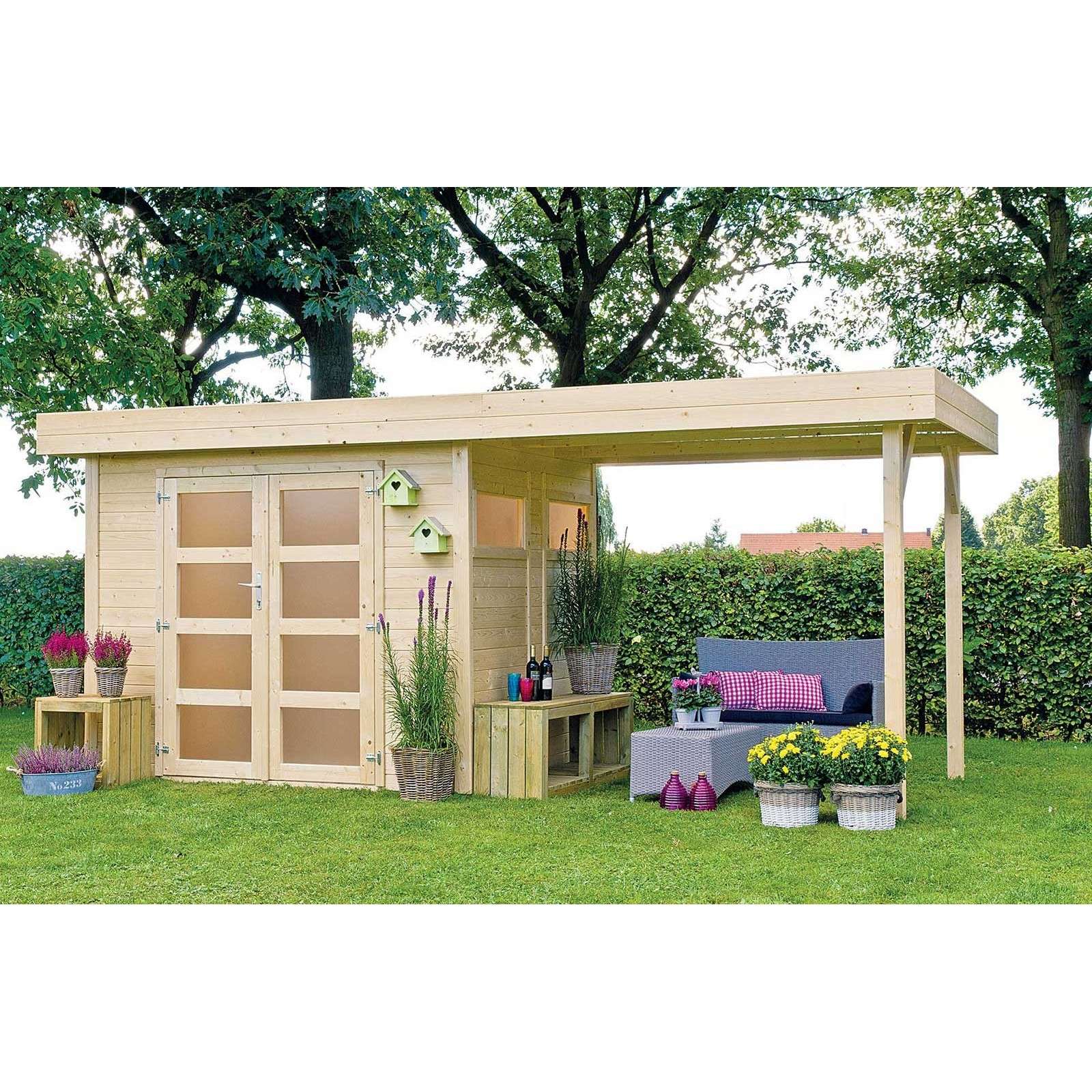 Casas de madera con pérgola cubierta anexa VERMONT