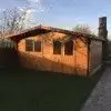 Casas de madera con climalit HENDRICK roble