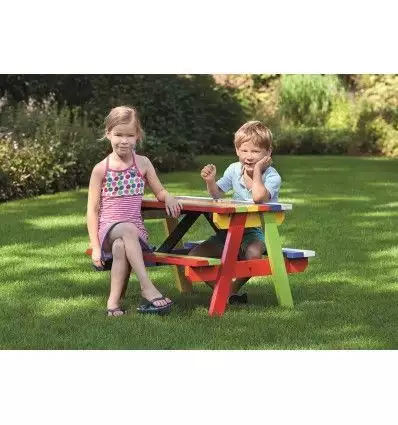 Mesa de madera de colores para niños - HOBYCASA