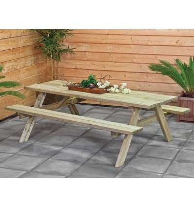 Mesas de jardín con bancos plegables - 200x155x74 cms.