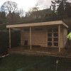 Casa de madera rectangular con porche - 498x298+200 cms - 28 MM ETTEN-LEUR - MONTAJE CLIENTE