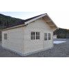Mini casas de madera con altillo LLANES - VISTA FRONTAL Y LATERAL