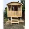 Casa de madera con ruedas GYPSY CARAVAN CON PORCHE - FRONTAL
