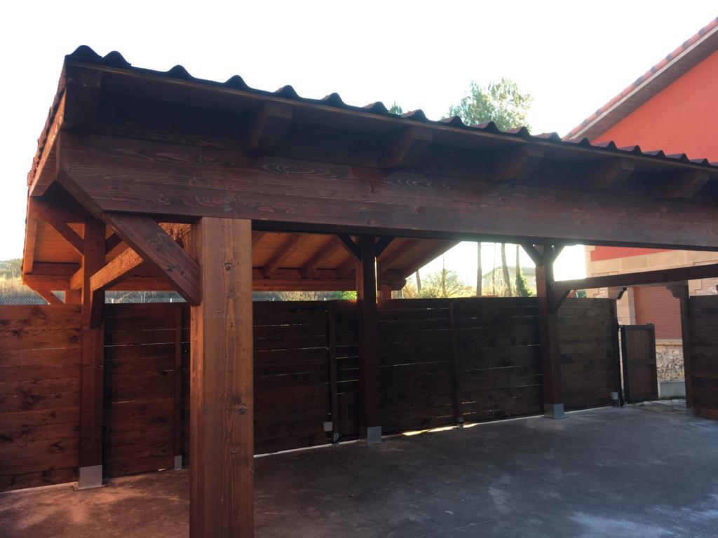 MONTAJE DE GARAJE DE MADERA PARA COCHES Y BICICLETAS HOBYCASA