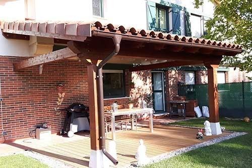 Porches de madera adosados cubiertos diseño rústico, varios ...