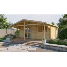 Casas de Madera Vigo - 1 dormitorio - 24 m2 + 12 m2 porche - Modelo Palmar