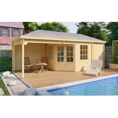 Casas de Madera Prefabricadas Badalona - 10,4 m2 + 7,4 m2 de porche - Modelo Olson