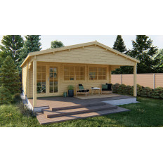 Casas de Madera Prefabricadas Jerez - 27 m2 diáfanos + 14 m2 de porche