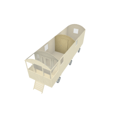 Pared interior con puerta para casas de madera tipo Gypsy Caravan