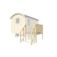 Terraza de acceso lateral DELUXE para casetas de madera tipo Gypsy Caravan