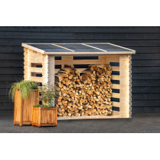 Leñero de madera 238x182,4x115 cms