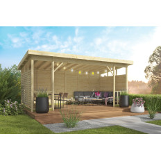 Cenador moderno Kristina - Techo plano - 560x284 cms