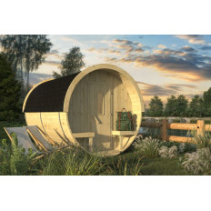 Cabaña de madera moderna Barrel - 210x330 cms - 28MM