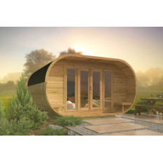 Cabaña de madera moderna Oval - 405x400 cms - 28MM