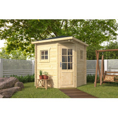 Caseta de madera tipo garita en esquina - 3,5 m2 - Modelo Petit-Petra