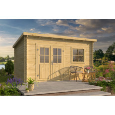 Caseta de Madera Prefabricada BARCELONA diseño Moderno 4x3 en 28mm