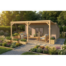 Porche Cochera de madera Anexa 400x570 ROSES-B