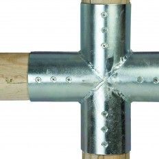 UNIÓN  POSTES DE MADERA REDONDOS - Diámetro 10 cms - 4 DIRECCIONES