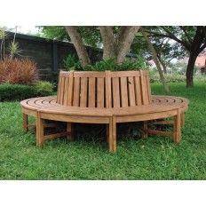 BANCO CIRCULAR PARA ARBOL EN MADERA DE TEKA