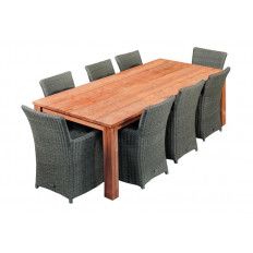 MESA DE JARDÍN DE TEKA RÚSTICA MEDIDAS 180x90 CMS