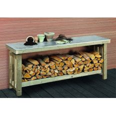 BANCO DE TRABAJO CON LEÑERO DE MEDIDAS 180X50X80 CMS