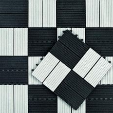 BALDOSA SINTÉTICA DE COMPOSITO PREMIUM COLOR CUARZO BLANCO Y NEGRO