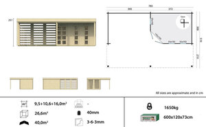 Casas de Madera Ciudadela - Diáfana - 11 m2 - Modelo Oletha - Casas de madera OLETHA - PLANO
