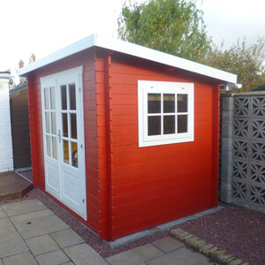 Casas de Madera Prefabricadas La Rioja - Diáfana - 5 m2 - Modelo Kris - Caseta de madera KRIS - esquina roja