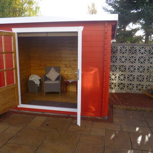 Casas de Madera Prefabricadas La Rioja - Diáfana - 5 m2 - Modelo Kris - Caseta de madera KRIS - rojo abierto