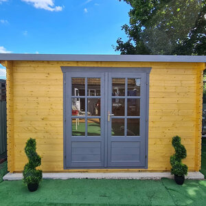 Casas de Madera Lérida - Diáfana - 10 m2 - Modelo Loya - Caseta LOYA - HOBYCASA FRONTAL